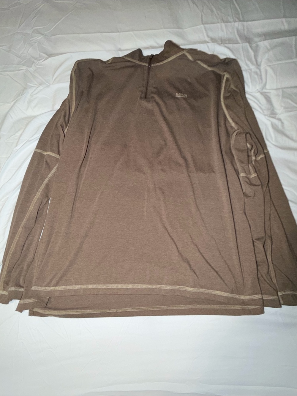 Duluth Trading Co Brown Half-Zip Pullover with Contrast Stitching